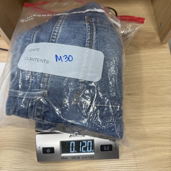 Good American Shorts Womens 8/29 Blue Distressed Denim High Rise Button Fly - Picture 11 of 11